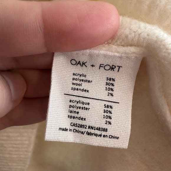 Oak & Fort - Cream V-Neck Sweater (Size M) - Picture 5 of 5